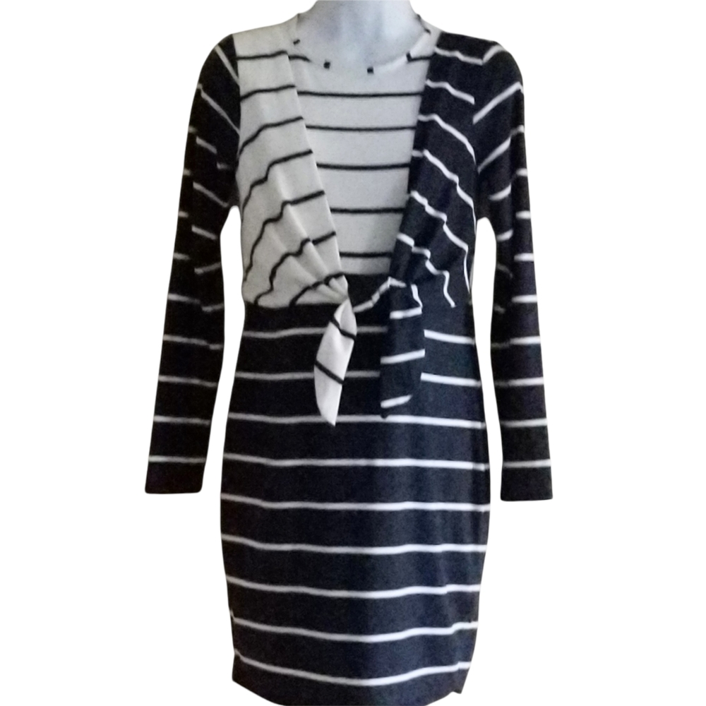 ASOS Navy/White Stripe Maternity/Nursing Dress Size 4